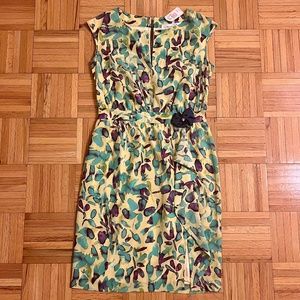 NWT Oscar De La Renta Floral 100% Silk Dress Sz. 8